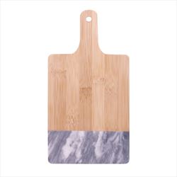 HH2275 Black Marble And Bamboo Cutting Board With Custom Imprint